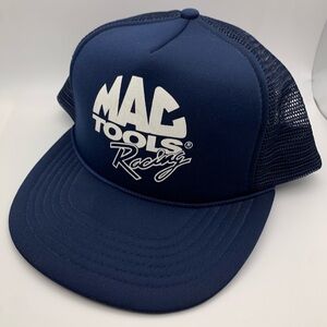 Vintage MAC Tools Racing Blue Hat Snapback Foam w Mesh Trucker Baseball Cap NEW